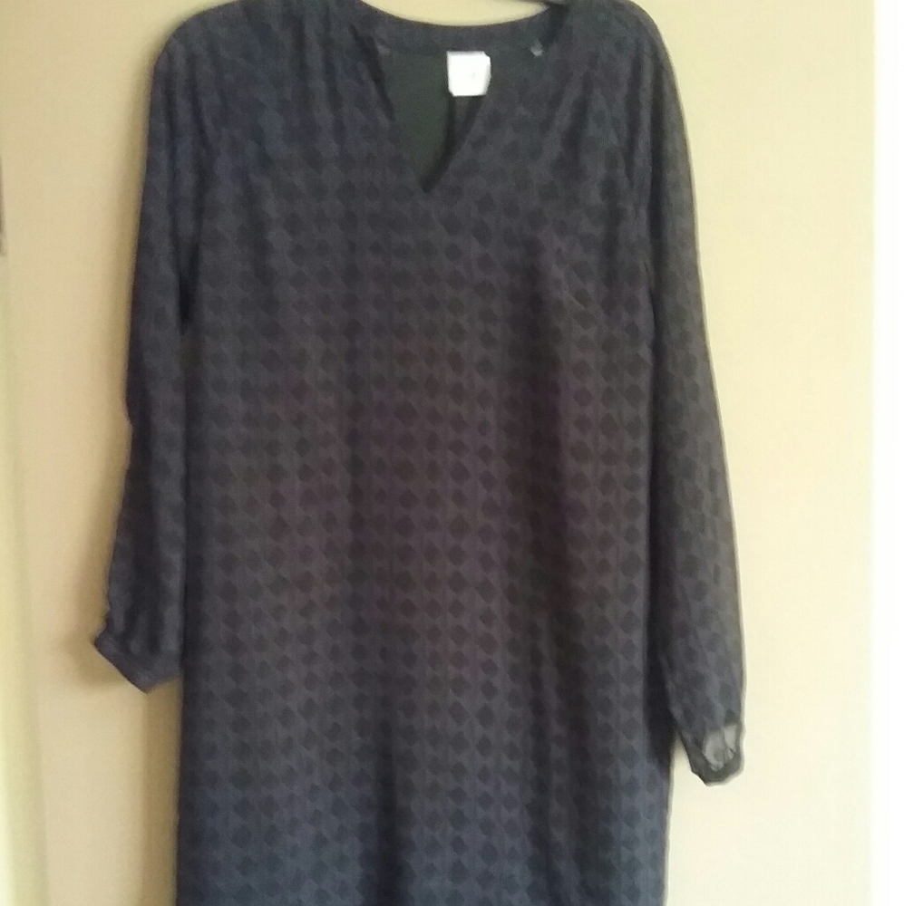 CABI Light Weight Harlequi  Black Purple Dress XS